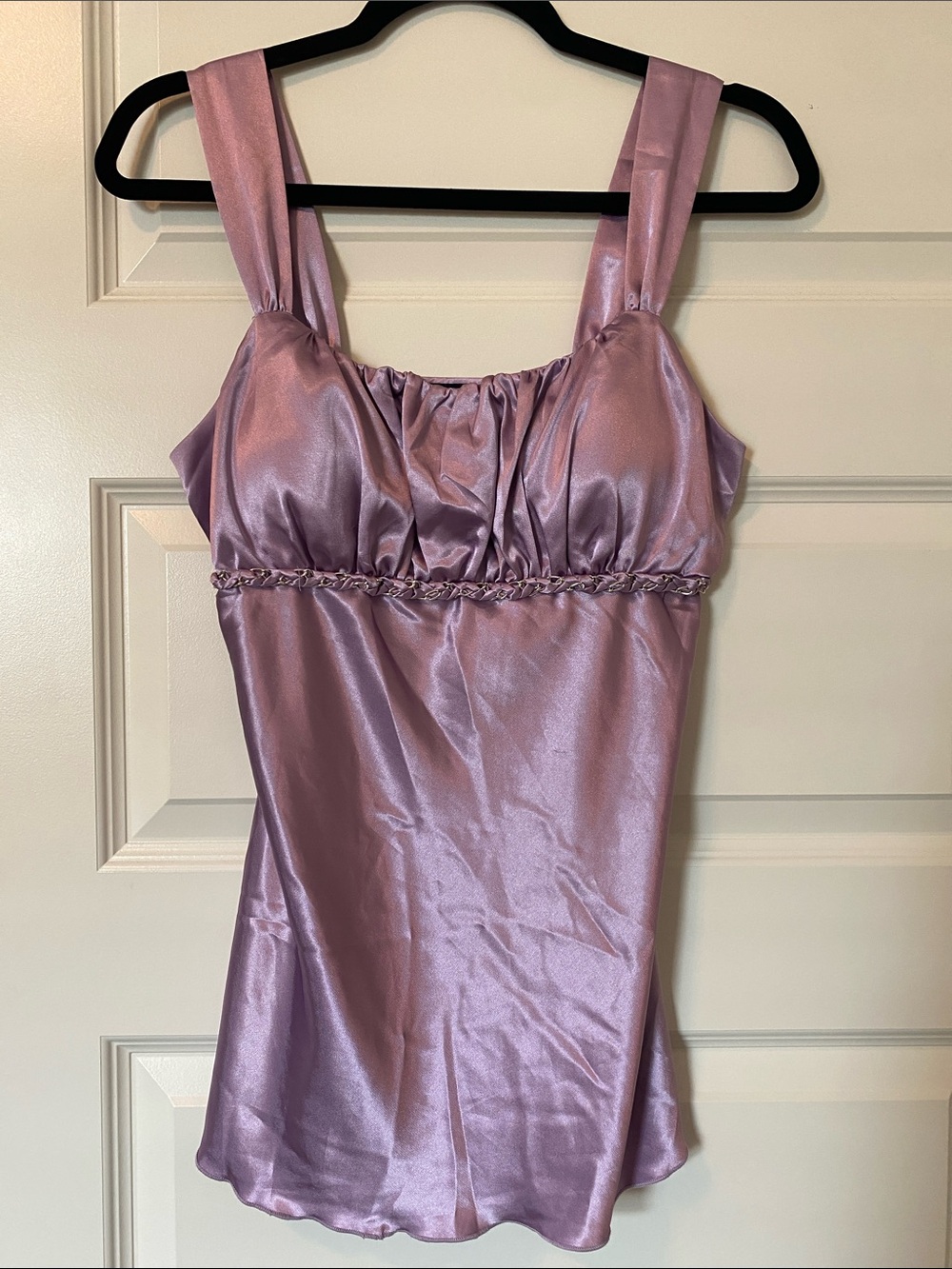 Y2K Satin Camisole Top in Lavender Pink